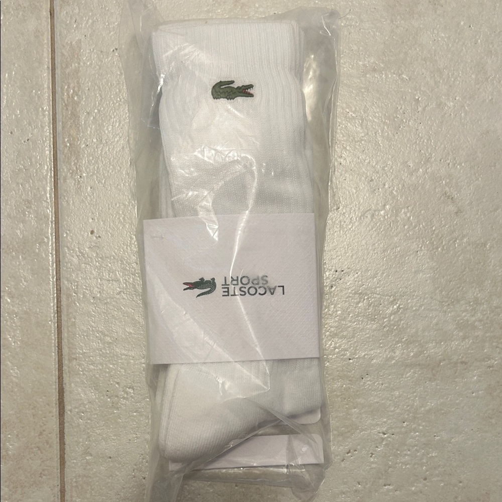 Lacoste White Athletic Socks for Men